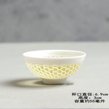 景德鎮青花鏤空茶具玲瓏陶瓷杯子