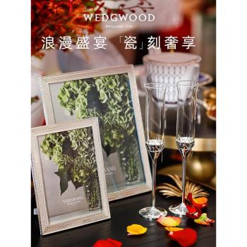 WEDGWOOD Vera Wang愛之結繩香檳杯&燭臺對杯碗盤花瓶香薰結婚禮