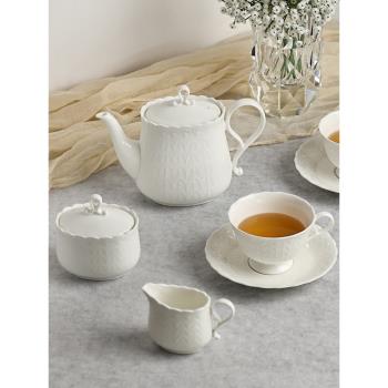 日本Narumi鳴海純白骨瓷茶具茶壺奶罐糖罐咖啡紅茶杯碟茶具套裝