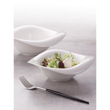 品樂外貿法國純白色陶瓷沙拉碗小吃甜品碗創意涼菜碗湯碗法式湯碗