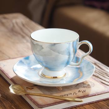 創意簡約骨瓷歐式咖啡杯套裝小奢華陶瓷英式下午茶杯具小精致禮品