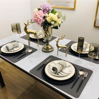 現代北歐餐具套裝樣板房間西餐盤平盤牛排盤高檔餐碟會所餐桌擺盤