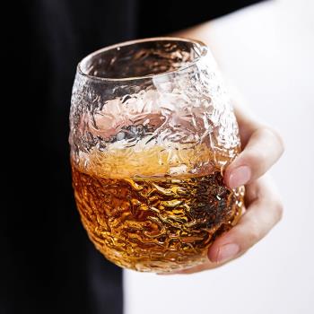 日式手工製作創意錘紋甜酒玻璃杯