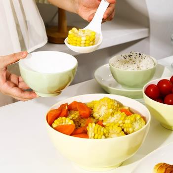 陶瓷碗單個家用2023新款奶油色餐具吃米飯碗輕奢風釉下彩碗碟盤