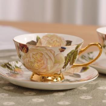 歐式描金骨瓷咖啡杯碟套裝創意英式下午茶杯簡約紅茶杯花茶杯陶瓷