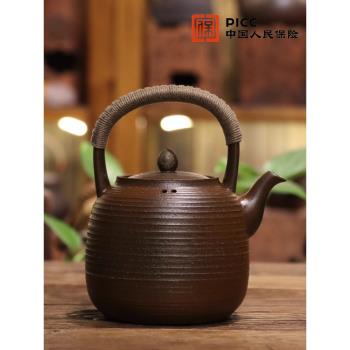 【一壺一圖】柴燒陶壺小容量煮茶器純手工日式燒水泡茶現代養生壺