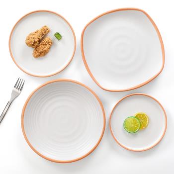 祥源美密胺餐具盤子圓形商用餐廳飯店菜盤仿瓷塑料餐盤骨碟快餐盤