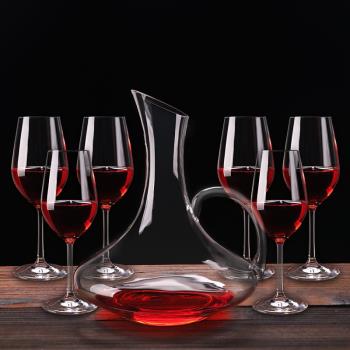 紅酒杯套裝歐式玻璃杯高腳杯創意葡萄酒杯4只裝醒酒器酒具家用
