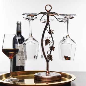 井柚歐式鐵藝紅酒杯架倒掛家用葡萄酒杯架子擺件創意高腳杯架酒具