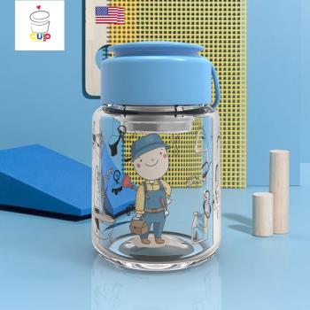 美國CupMystery時尚個性卡通創意插畫男女杯帶提茶隔學耐熱玻璃杯