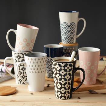 創意大容量陶瓷馬克杯帶蓋帶勺水杯簡約牛奶咖啡情侶杯子個性茶杯