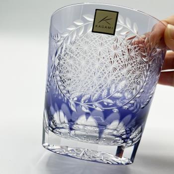 威士忌酒杯日本進口KAGAMI江戶切子水晶玻璃杯手工洛克杯洋酒杯子