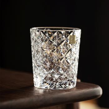 威士忌酒杯日本進口KAGAMI江戶切子七寶洛克杯日式水晶玻璃洋酒杯