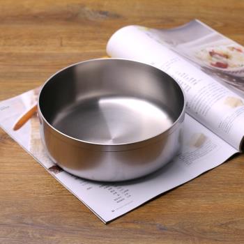 復合鋼一體成型可加熱的盆 18-10不銹鋼盆煎盤烤盤水果盤淺盆18cm