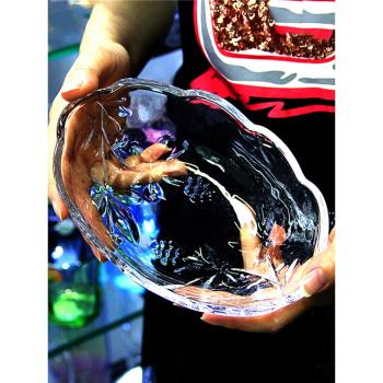 玻璃碗水果盤輕奢高檔精緻小果盤零食高階感2025新款網紅爆款糖果