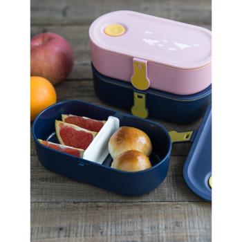 日式迷你便當盒小巧水果零食盒兒童便當盒微波爐午餐盒露營美食盒