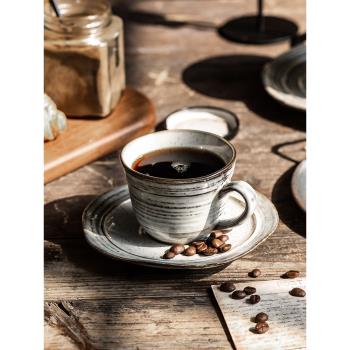 復古陶瓷咖啡杯碟套裝創意杯子碟子牛奶杯茶水杯早餐杯美式馬克杯