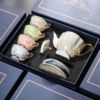 美道四季更迭咖啡杯歐式奢華杯子高檔精致下午茶茶具禮盒杯碟套裝