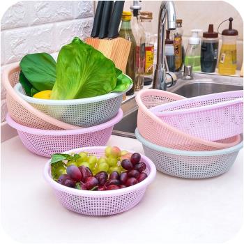 菜籃子廚房收納筐洗菜籃洗水果塑料瀝水籃廚房家用水果盤收納籃