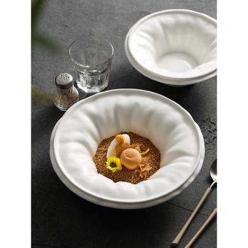 創意餐具特色個性餐具意境菜陶瓷異形草帽盤酒店高級感造型盤子碗