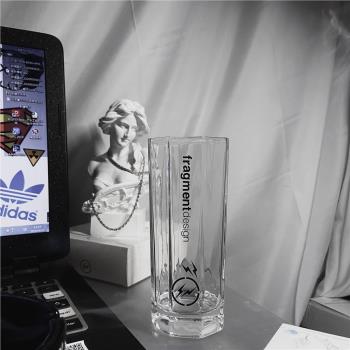 潮牌藤原浩閃電圓Fragment design同款藝術北歐現代ins透明玻璃杯