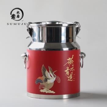 大容量304不銹鋼裝茶葉罐家用高檔防潮密封罐大號茶具茶倉茶罐