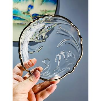 小果盤小號2023新款水晶玻璃碟水果盤精致迷你碟子盤子商用小碟蝶