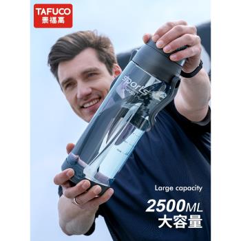 日本泰福高超大容量水壺2.5升Tritan戶外便攜夏天健身 男女旅行壺