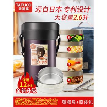 日本泰福高保溫飯盒 上班族飯桶便當盒學生便攜多層12小時保溫桶