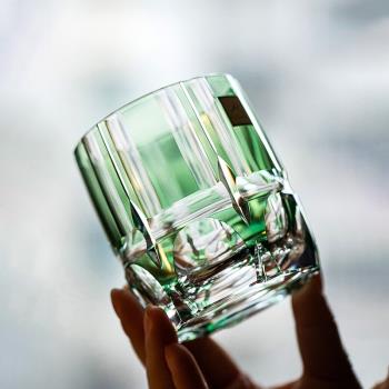 KAGAMI威士忌酒杯日本進口水晶玻璃竹之膳洛克杯日式江戶切子酒杯