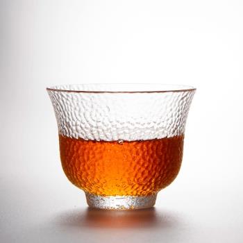 錘紋玻璃茶杯品茗杯功夫小茶杯迷你個人品茶杯耐熱小茶碗