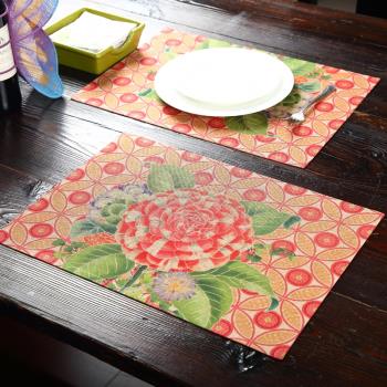 愛屋格林美式高檔高顏值布藝餐桌墊家用餐布防滑隔熱裝飾西餐墊子