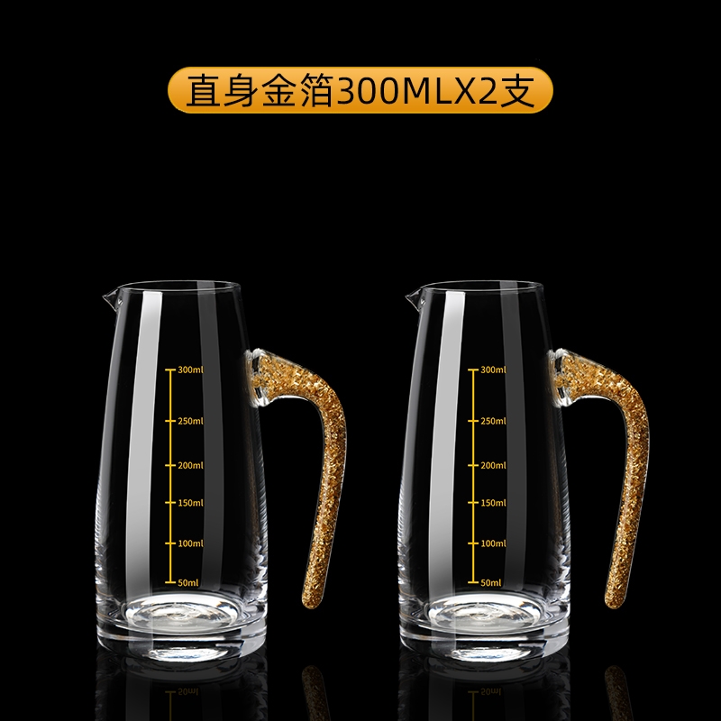 金箔白酒分酒器家用家用高檔量酒器中式水晶玻璃倒酒壺白酒杯酒具|酒杯