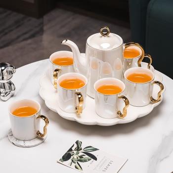 茶杯茶具套裝輕奢高檔2024新款家用客廳陶瓷喝茶下午茶北歐茶壺