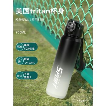 tritan運動大容量水杯子男士健身耐高溫夏季塑料中學生水壺瓶便攜