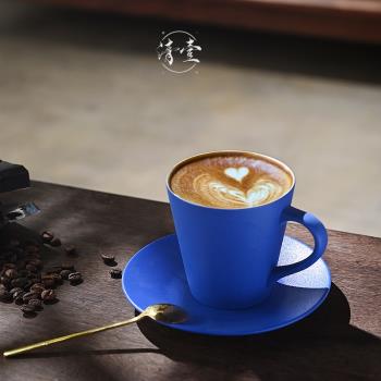 陶瓷克萊因藍色手工拉花手沖咖啡杯意式簡約精致濃縮辦公室日式
