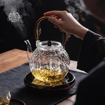 日式玻璃煮茶壺耐高溫大容量圍爐提梁燒水壺蒸煮可明火電陶爐套裝