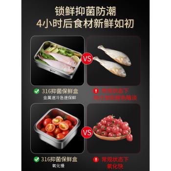 316不銹鋼保鮮盒食品級飯盒密封盒碗帶飯餐盒冰箱專用水果便當盒