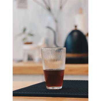 手工制豎條紋手沖單品咖啡杯日式精品咖啡品鑒杯精致高檔透明玻璃