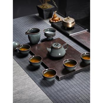 青瓷功夫茶具套裝泡茶三才蓋碗茶杯茶壺整套龍泉冰裂陶瓷復古家用