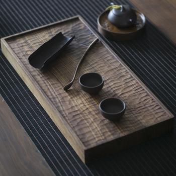 黑胡桃實木干泡新中式茶臺家用輕奢現代手工茶海整塊原木高級茶盤