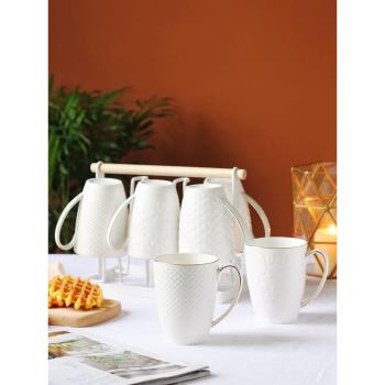 杯子一套家用套裝客廳北歐茶杯具可愛陶瓷水杯簡約創意6個配茶壺