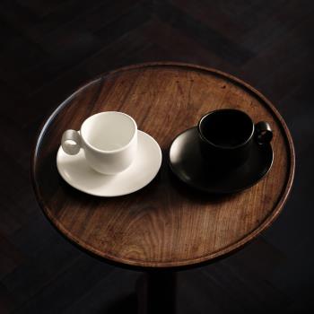 【SALE】Ceramic Japan 日本制 黑色白色陶瓷茶杯咖啡杯托盤套裝