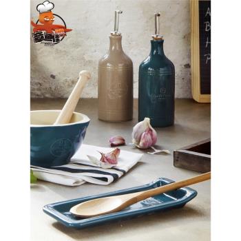 法國Emile Henry湯勺托盤琺瑯彩陶瓷放置勺子鍋鏟長盤子醬料點心