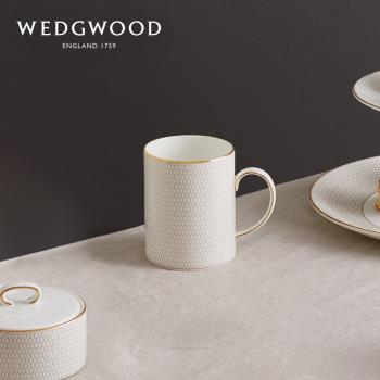 Wedgwood威基伍德金色幾何骨瓷馬克杯歐式水杯茶杯牛奶家用咖啡杯
