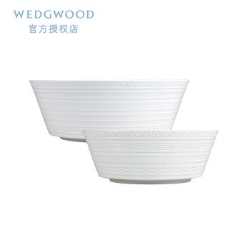 Wedgwood威基伍德意大利浮雕20/25cm骨瓷大湯碗果斗家用盆色拉碗
