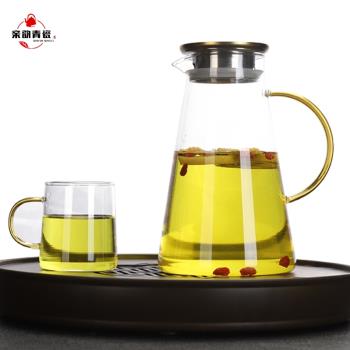 冷水壺玻璃耐高溫家用大容量涼水杯泡茶壺套裝耐熱白開扎壺開水瓶