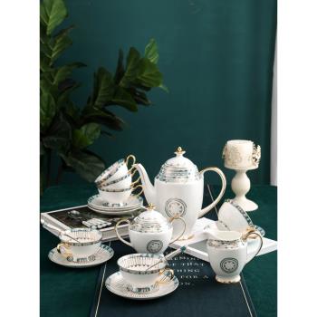 IKXO歐式咖啡杯套裝輕奢骨瓷家用英式下午茶具高檔精致新年禮品