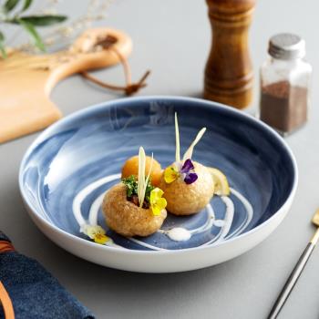 2023新款盤子裝菜盤家用陶瓷創意個性北歐風格餐盤日式深湯盤餐具