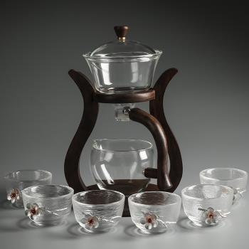 懶人玻璃功夫茶具套裝家用簡約耐熱宮燈半全自動泡茶器茶壺茶杯